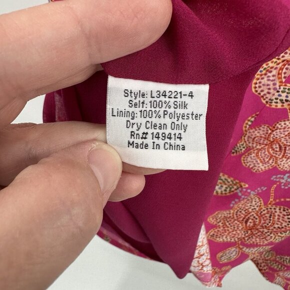 JOHNNY WAS JADE vesna dress tunic mini 100% silk pink multi floral boho S - Picture 10 of 10